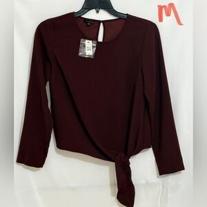 Talbots Red Tie-Front Blouse